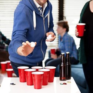 True Beer Pong Kit - Beer Pong Cups with Ping Pong Balls - Beer Cup Red Set of 20 Cups and 4 Ping Pong Balls