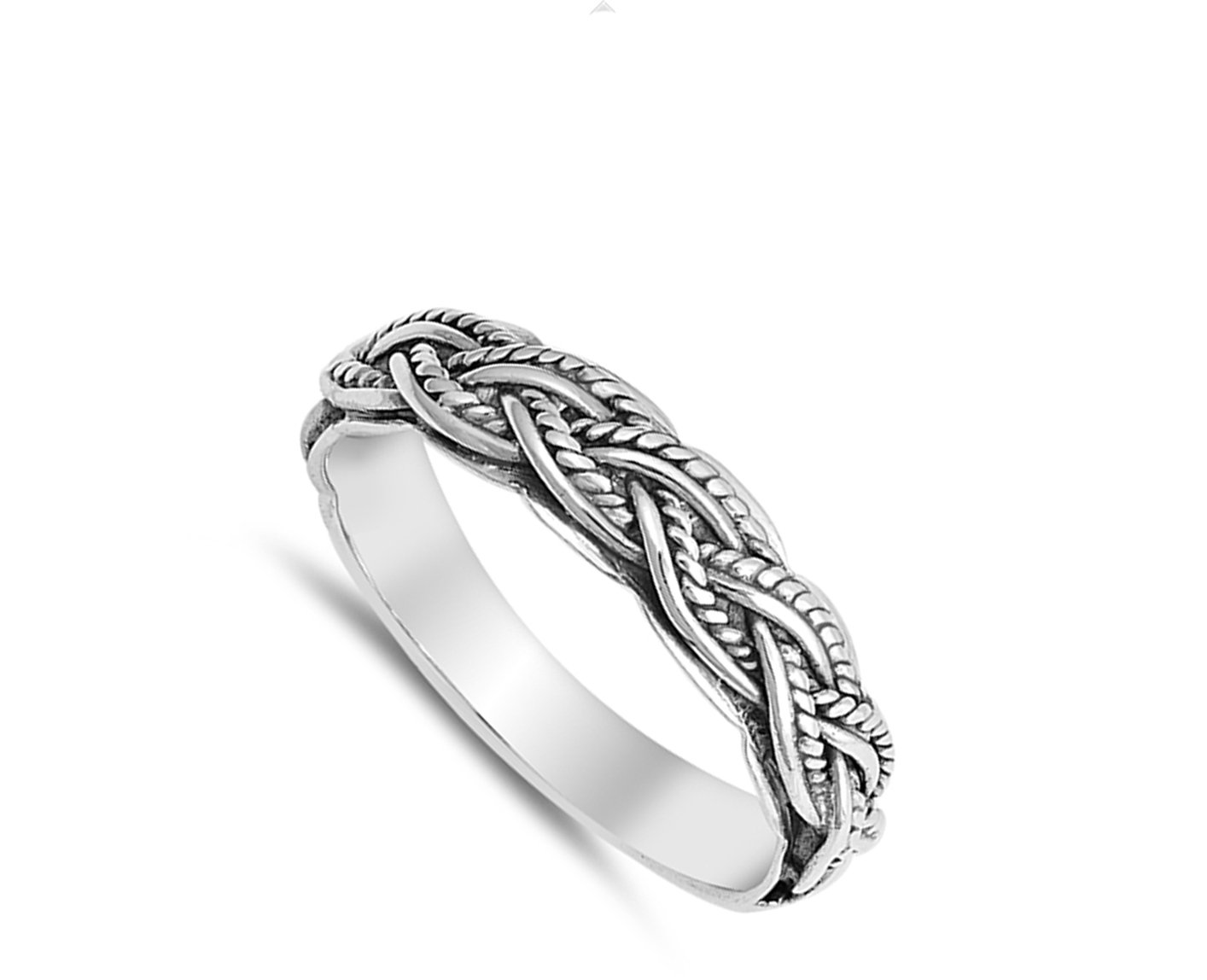 Braided Woven Criss Cross Thumb Ring New .925 Sterling Silver Band Size 7