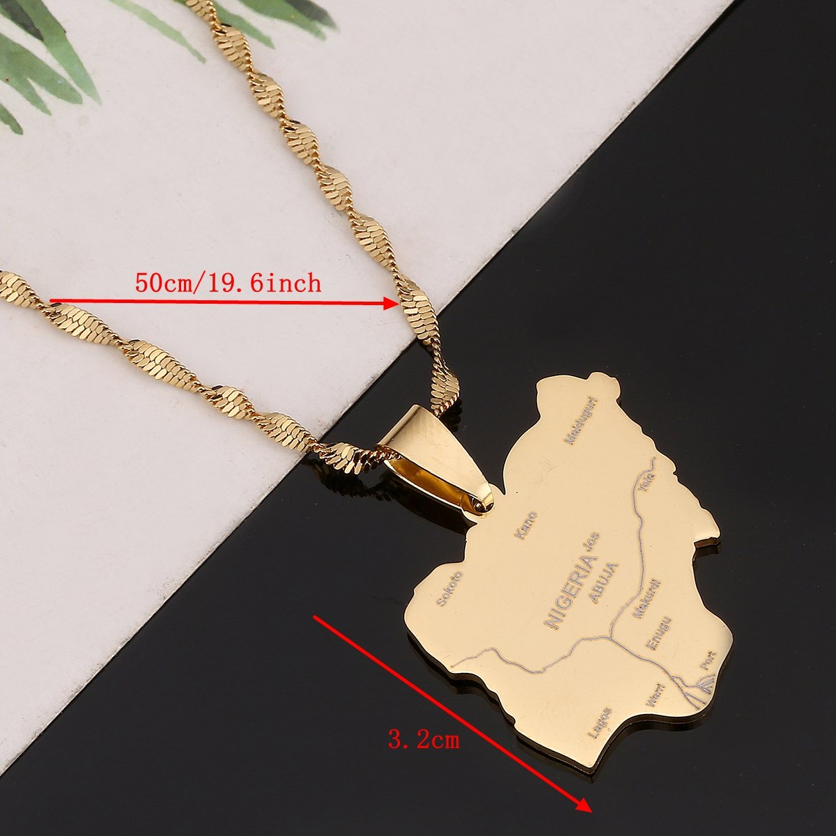 Stainless Steel Nigeria Map Pendant Necklaces Country Maps Africa Nigerians Maps Jewelry