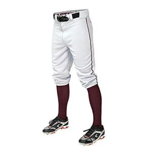 easton pro+ knicker baseball pant, adult, xxlarge, white/maroon