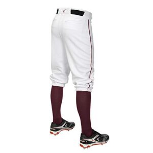 Easton PRO+ KNICKER Baseball Pant, Adult, XXLarge, White/Maroon