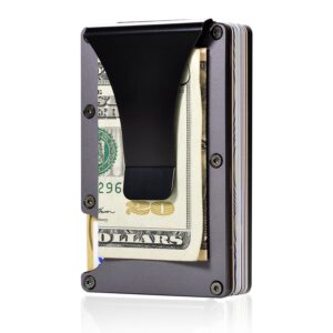 HONB Money Clip Credit Card Holder Father's Gift (Aluminum Black)