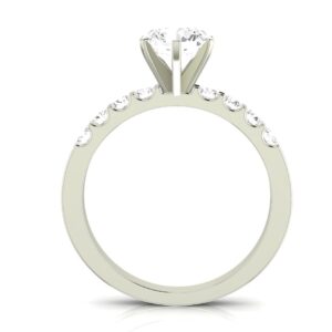 Platinum 2.02 CTW Classic Prong Set Bridal Set With Wedding Band and Diamond Engagement Ring w/ 1.01 Ct GIA Certified Princess Cut G Color VVS1 Clarity Center