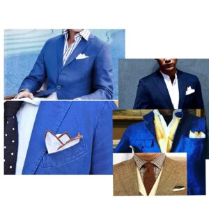 BonjourMrsMr Assorted Pack of Mens Classic White Cotton Pocket Square for suits Handkerchiefs