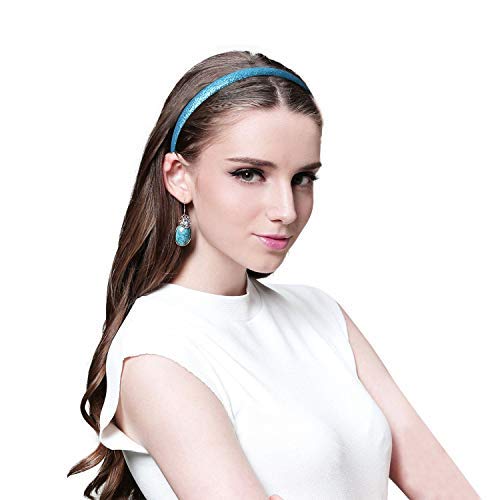 Adecco Glitter Headbands for Girls, LLC Sparkly Headbands, Colorful Plastic Headbands 10 Pcs