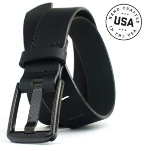 Nickel Smart Carbon Fiber Wide Pin Black Belt - 44"