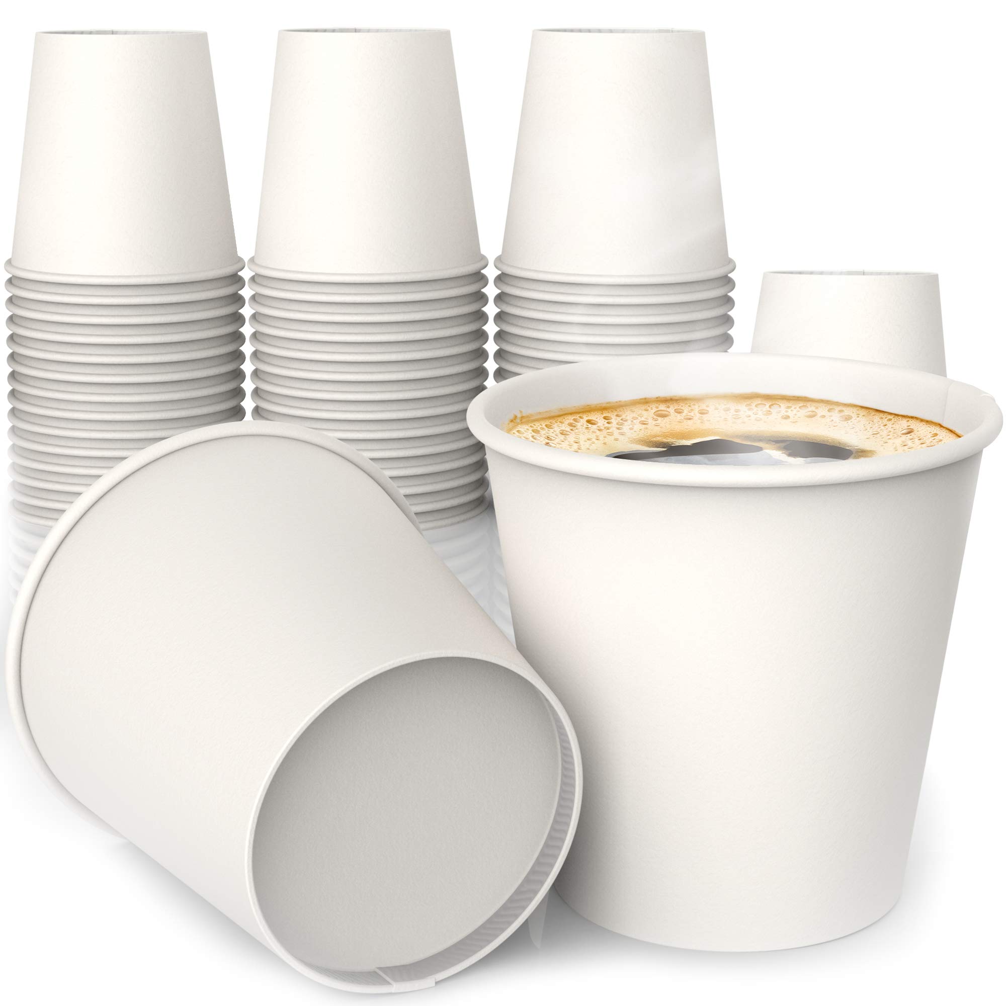 6 oz All-Purpose White Paper Cups (50 ct) - hot Beverage Cup for Coffee Tea Water and cold Drinks - ideal Home Bath Cup paper cup