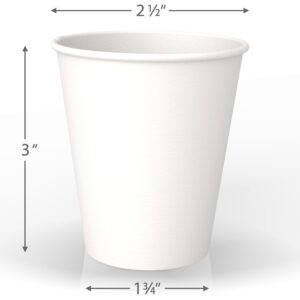 6 oz All-Purpose White Paper Cups (50 ct) - hot Beverage Cup for Coffee Tea Water and cold Drinks - ideal Home Bath Cup paper cup