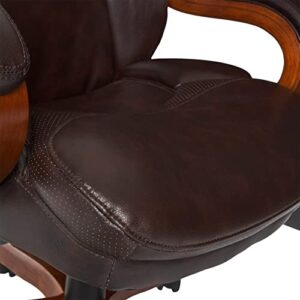 Serta Big and Tall Executive Office Chair with Upgraded Wood Accents, Win-Win Biscuit Bonded Leather