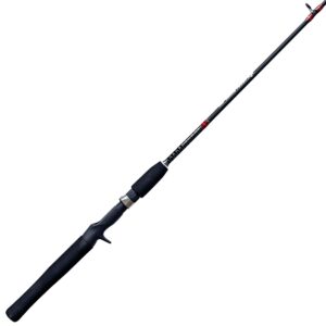 zebco rhino tough casting fishing rod, 5-foot 6-inch 1-piece heavy-duty cross-weave fishing pole, comfortable eva rod handle, heavy-duty guides, stainless steel d-frame tip guide, medium power, black