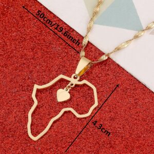 Africa Map Pendant Necklaces Heart African of Maps Jewelry Charms Heart Map