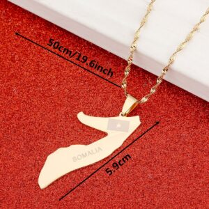 Somalia Map Flag Gold Color Necklace Gold Color Jewelry Soomaaliya Jewelry