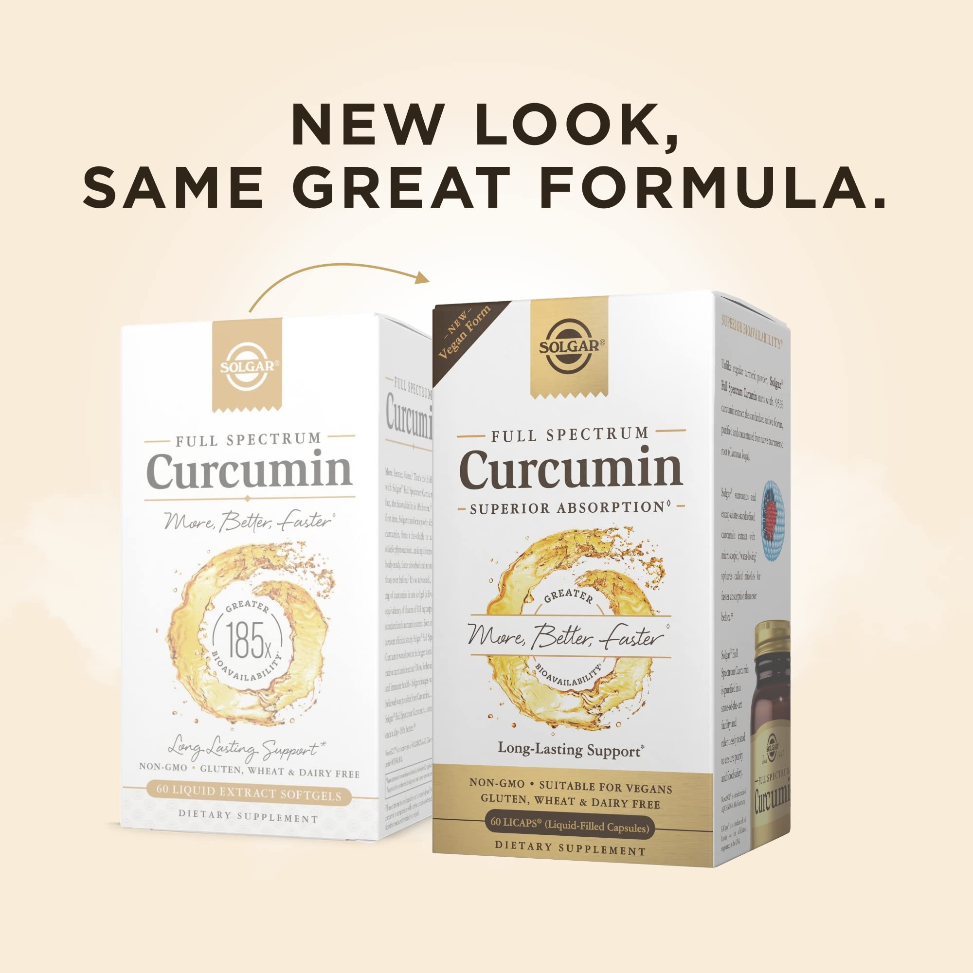 Solgar Full Spectrum Curcumin - 60 LiCaps - Superior Absorption - Brain, Joint & Immune Health - Non-GMO, Vegan, Gluten Free, Dairy Free - 60 Servings