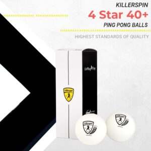 Killerspin 4-Star 40+ White Ping Pong Balls - New Standard ABS Plastic 40mm Table Tennis Balls - Competition Balls for Tournament Play - ITTF Quality (3 White Ball-Pack)