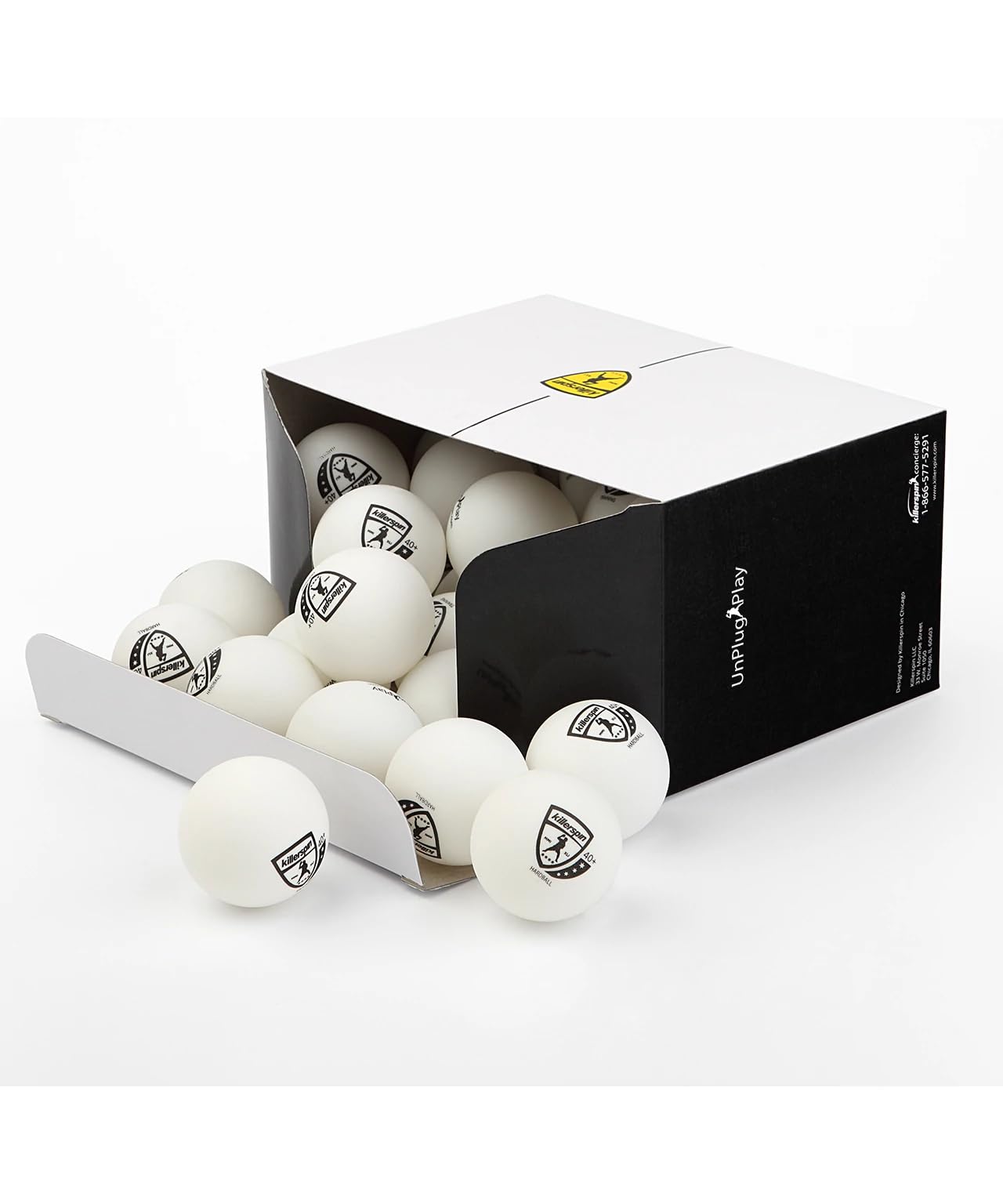 Killerspin 4-Star 40+ White Ping Pong Balls - New Standard ABS Plastic 40mm Table Tennis Balls - Competition Balls for Tournament Play - ITTF Quality (3 White Ball-Pack)