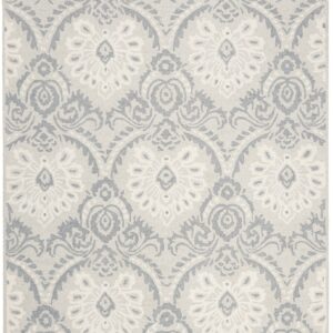 SAFAVIEH Blossom Collection 5' x 8' Light Grey/Ivory BLM106A Handmade Premium Wool Area Rug