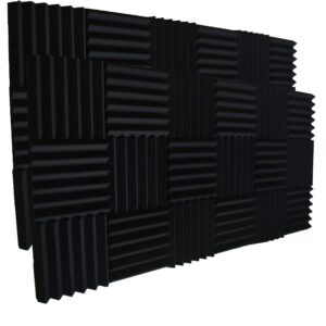 Xinglong 12" x 12" x 2" 24 Pack Black Acoustic Wedge Studio Soundproofing Foam Wall Tiles