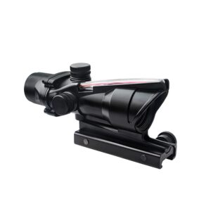 HWZ 4x32 Scope 4x32 Sight Real Red Illuminated Fiber Optic Scope (red)