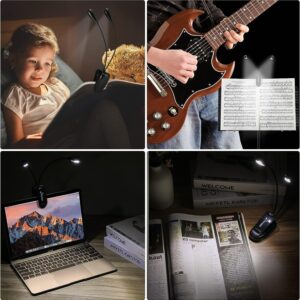 Donner Sheet Music Stand with Light, DMS-1 Portable Metal Music Stand, Tabletop Music Book Stand for Guitar, Ukulele, Violin Players