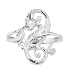 aeravida classic filigree swirl .925 sterling silver ring | statement fashion, promise ring, couple unisex ring | size 9