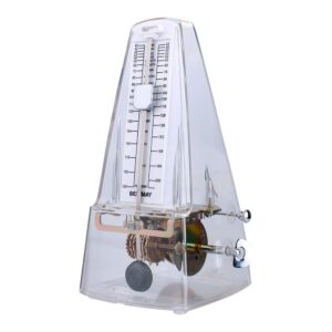 high accuracy piano mechanical metronome for violinist ukulele player, transparent white