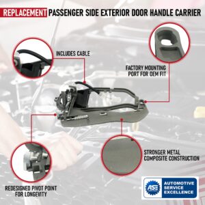 AA Ignition Front Passenger Side Door Handle - Right Side Replaces 51218243616, Compatible with BMW X5 2000, 2001, 2002, 2003, 2004, 2005, 2006 - Exterior Car Door Handle Carrier Assembly Replacement