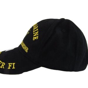 USMC EGA Semper Fi Fidelis Once A Marine Always a Marine Cap Hat Marines 4-07-B Black