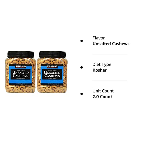 Kirkland Signature Kirkland Signature Unsalted Cashews, 2.5 Pound, 2 Pack