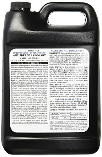 Mopar 68163849AB Engine Coolant and Antifreeze Ram Jeep Wrangler