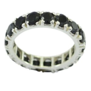 55carat natural black onyx ring sterling silver simple round shape astrology us 4,5,6,7,8,9,10,11,20