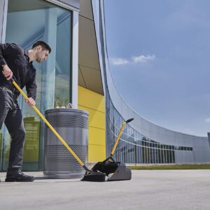 Rubbermaid Commercial Products Maximizer Push-to-Center Broom with Multi-Purpose Bristle, 18" Wide, Black (2018727)