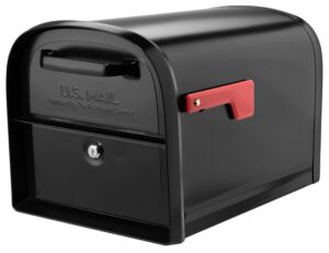 architectural mailboxes 6300b-10 oasis 360 locking parcel mailbox, extra large, black, 6300b-10