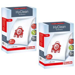 miele hyclean 3d efficiency dust, type fjm, 8 bags & 4 filters, red