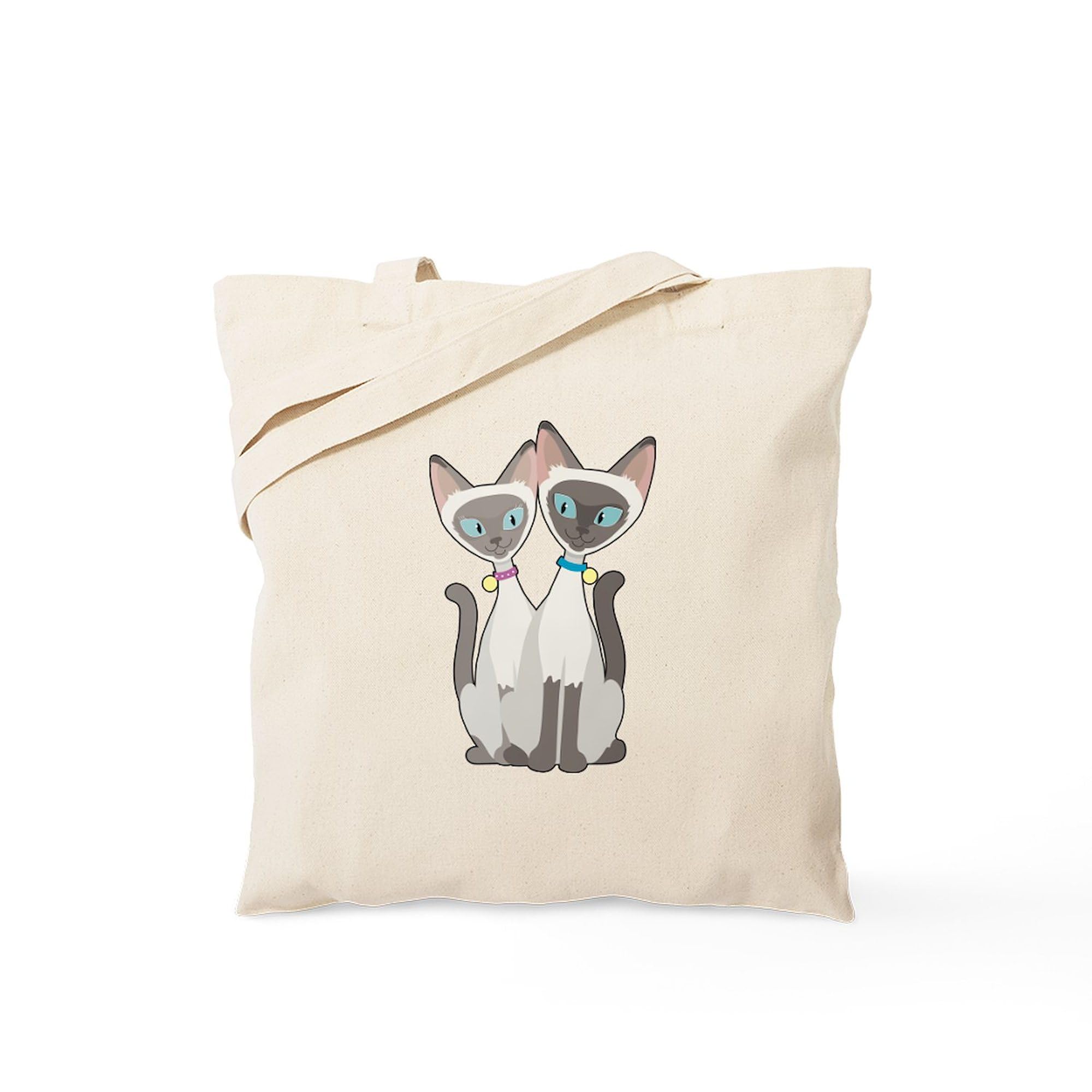 CafePress Siamese Cats Tote Bag Natural Canvas Tote Bag, Reusable Shopping Bag