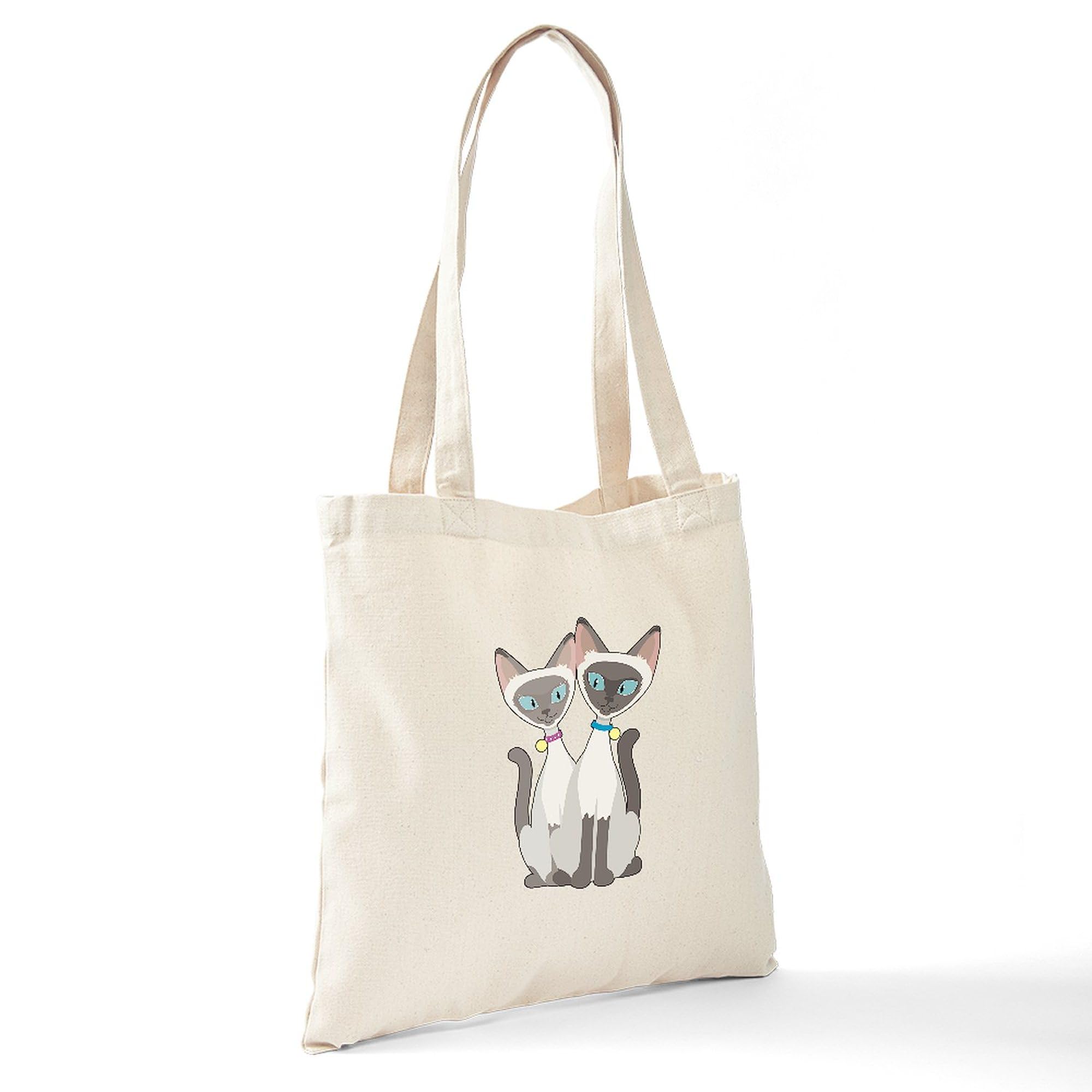 CafePress Siamese Cats Tote Bag Natural Canvas Tote Bag, Reusable Shopping Bag