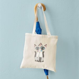 CafePress Siamese Cats Tote Bag Natural Canvas Tote Bag, Reusable Shopping Bag