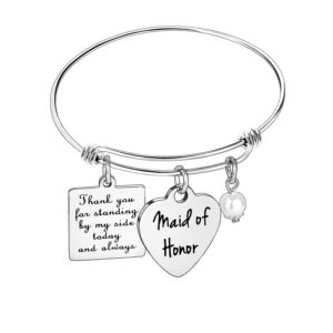 yeeqin maid of honor gift, bridesmaid gift, wedding gift, maid of honor bangle bracelet