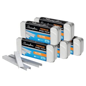 Swingline Staples, Optima, Premium, 1/4" Length, Jam Free, 210 Per Strip, 3,750/Box, 5 Pack (S7035565)