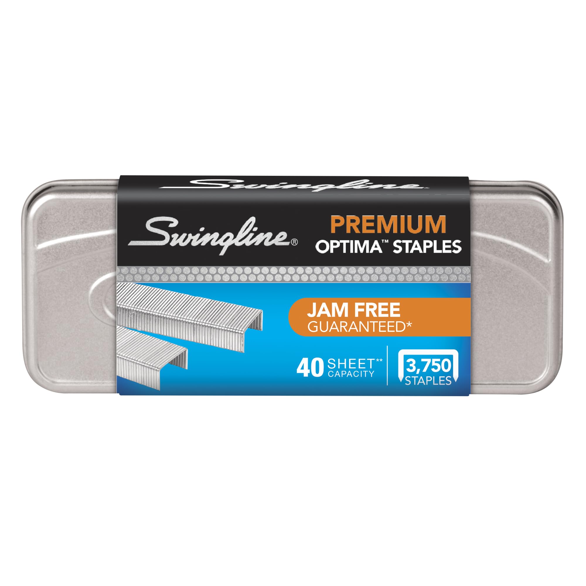 Swingline Staples, Optima, Premium, 1/4" Length, Jam Free, 210 Per Strip, 3,750/Box, 5 Pack (S7035565)