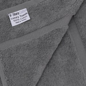 Luxury Hotel & Spa Collection Highly Absorbent, Quick Dry 100% Turkish Cotton 700 GSM, Eco Friendly Towel, for Bathroom Dobby Border Soft Bath Towel Set 27 X 54 (Gray, Bath Towels - Set of 2)