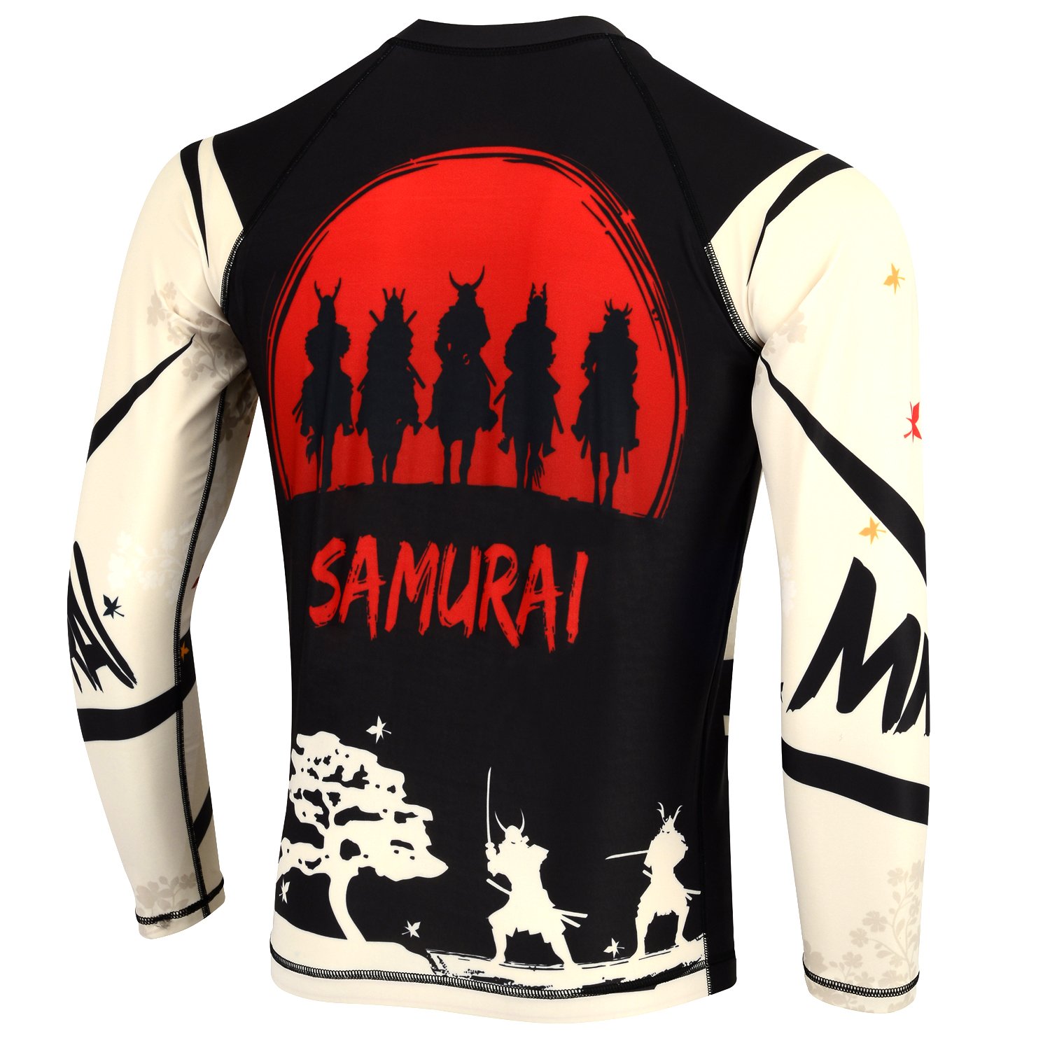 ROAR MMA Rash Guard & BJJ Grappling Shorts Cross Training Gear No Gi Gym Wear (Small, Samurai)