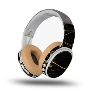 mightyskins skin compatible with skullcandy crusher wireless - black gold marble | protective, durable, and unique vinyl decal wrap cover | easy to apply, remove, and change styles | made in the usa