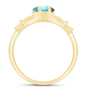 Jewel Zone US Heart Cut Simulated Aquamarine & Cubic Zirconia Claddagh Ring In 14k Yellow Gold Over Sterling Silver Jewelry Gift For Her Ring Size-13