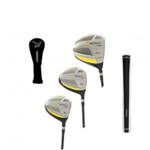 Slazenger Men's TOUR SELECT Woods Set w460cc Over Sized Titanium Driver + 3 & 5 Fairway Woods: Graphite Shafts + Head Covers: Right Hand, Regular Flex, Regular Length