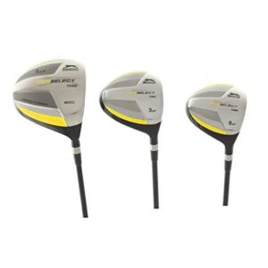 Slazenger Men's TOUR SELECT Woods Set w460cc Over Sized Titanium Driver + 3 & 5 Fairway Woods: Graphite Shafts + Head Covers: Right Hand, Regular Flex, Regular Length