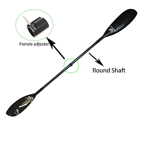 CISI SPORT Performance Lightweight 2 Piece Carbon Fiber Kayak Paddle with Wing Blade Oval Shaft 10cm Adjuster (220-230cm)