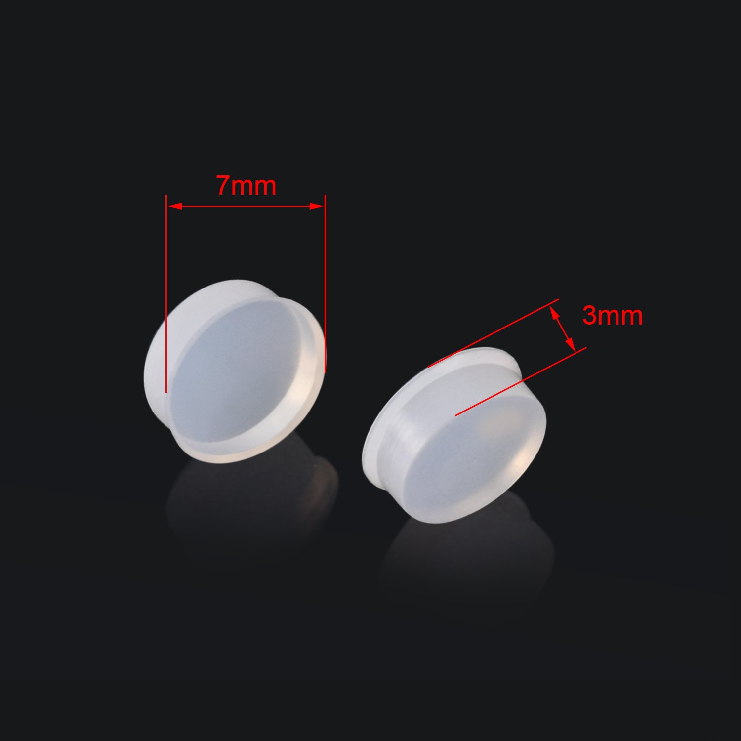 Canomo Pack of 20 Soft Rubber Silicone Flute Plugs Open Hole Plug Flutes Repair Parts Accessories, 7 X 3mm