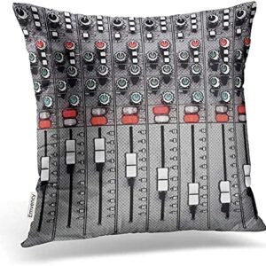 Emvency Square 16x16 Inches Decorative Pillowcase Music Mixer Sound Funny Dream of A Tuner Polyester Decor Throw Pillow Cover with Hidden Zipper for Bedroom Sofa