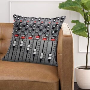 Emvency Square 16x16 Inches Decorative Pillowcase Music Mixer Sound Funny Dream of A Tuner Polyester Decor Throw Pillow Cover with Hidden Zipper for Bedroom Sofa