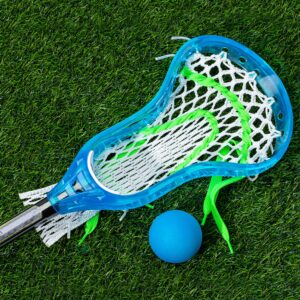 Franklin Sports Kids Mini Lacrosse Stick + Ball Set - Venom Youth Plastic Lacrosse Stick for Beginners - Perfect Set for Kids + Toddlers - Blue, 34"